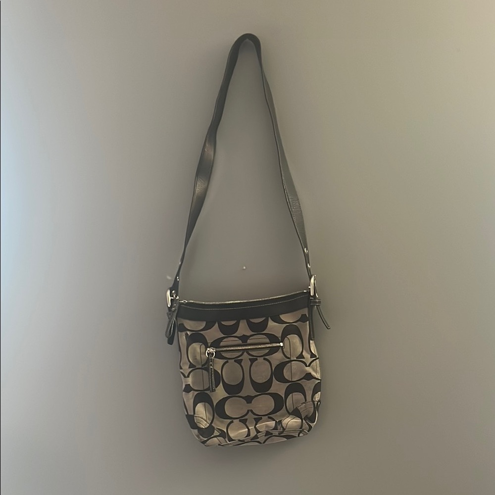 Coach Black and Cream Crossbody Bag